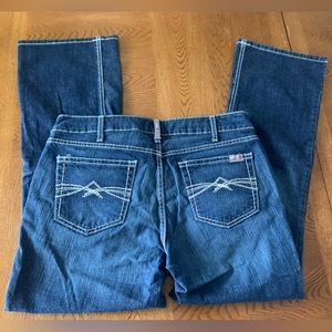 Womens Ariat FR mid rise bootcut jeans, size 32R